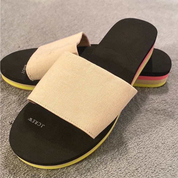 AN883 J. Crew Platform EVA Slide Wedge Sandals, Natural, Size (10) NEW $50 - Picture 2 of 5
